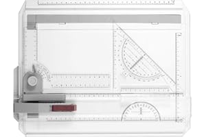 eSynic Tavolo da disegno A4 37 x 30 cm Multifunzionale con Sistema di Misurazione Regolabile Angolo Set Tavolo da Disegno Scrittoio con Goniometro Localizzatore Carta Righello Scorrevole