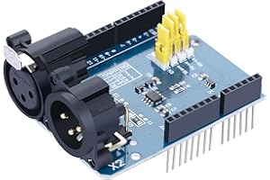 Pzsmocn DMX/RDM Shield for Arduino,The Shield is Populated with NEUTRIK XLR 3pin Connectors,Device into DMX512 Network,MAX485 Chipset,Can be Used as DMX Master, Slave and as RDM Transponder.