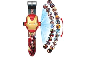 NDZYDXW Montre Irrons Mann projecteur de 24 Figurines Super héros,Irrons Mann Montre electronique Enfant garçon, Projection Irrons Mann Jouets