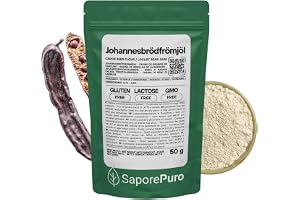 Saporepuro Johannesbrödmjöl 50 gr - Carob Seed Flour - GLUTENFRITT – 100% rent naturligt förtjocknings- och gelbildningsmedel – Perfekt för Glass, Sorbet, Desserter och Såser