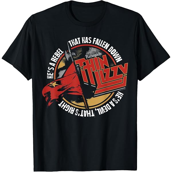 T-shirt Thin Lizzy 'Live And Dangerous' Noir Officiel - Manches Courtes, 100% Coton
