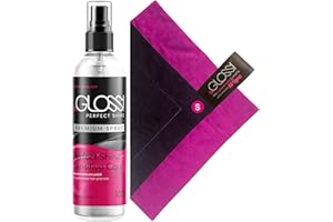 beGLOSS Perfect Shine Premium Spray + Wipe – Esmalte de látex – Último brillo alto – El lubricante para el pulido y el cuidado de prendas de goma y látex.