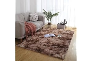 VanderHOME Morbido Tappeto a Pelo Lungo Antiscivolo Shaggy Rettangolare Tappeto Salotto Pelo Lungo Soggiorno per camera da Letto Soggiorno Decorazione colore caffè-200 * 300cm