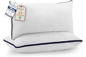 Utopia Bedding Cuscini Letto (Set di 2), 40 x 70 cm Guanciali Letto Coppia, Tessuto spazzolato con Fibra di Poliestere 3D, Morbida e Traspirante Cuscini (Blu Marino)