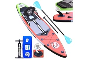 DURAERO Stand up Paddling Board - Tabla de surf hinchable para kayak, asiento de kayak, 330 x 76 x 15 cm, capacidad de carga de hasta 150 kg, soporte para cámara, almohadilla de patada integrada, 3 aletas,