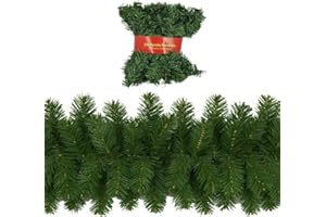 MAURY'S IL NUMERO UNO DEL RISPARMIO Maury's Ghirlanda Natalizia per Interno e Esterno Realistica con 250 Rami Verde Abete 270 CM Decorazione Natalizia per Porta o Camino