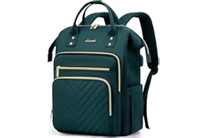 LOVEVOOK Laptop Backpack for Women, 17 inch Womens Backpack for School College with USB Port & Anti-theft Zipper, Large Computer Laptop Rucksack Casual Daypacks for Business Travel, Dark Green