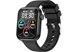 zaisia Smartwatch Uomo Donna, 1.85" Orologio Smartwatch con Chiamare/Rispondere, Molteplici modalità Sportive con Contapassi/Sonno/Cardiofrequenzimetro, IP68 Smart Watch per Andorid iOS