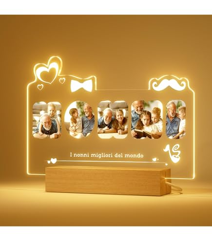 Lampada LED Personalizzabile Con Base In Legno – Scrivi E Cancella Con Pennarello, Luce Calda USB, Ideale Per Regali E Decorazioni
