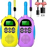 Uleway Walkie Talkie Bambini Ricaricabili Longue Portée, Ricetrasmittenti 16 Canali con LCD Retroilluminato Funzione VOX Bloc