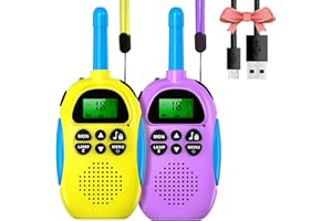 ULEWAY Walkie Talkie Recargable Niños,Walkie Talkies 2 Piezas con Función VOX LCD Linterna,Larga Distancia 3KM, Walkie-talkie para Aventuras Acampar al Aire Libre,Regalo para Niños y Niñas