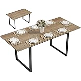 HOMCOM Table à Manger Extensible Rectangle pour 6 à 8 Personnes, Table de Cuisine avec rallonge 140-180 cm, Style Industriel,