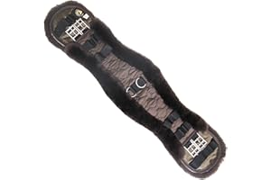 Merauno® Correa de lana de cordero para contorno de sillín, correa corta de doma de lana de cordero merino de calidad, forma anatómica especial cóncava, para una mejor resistencia al deslizamiento.