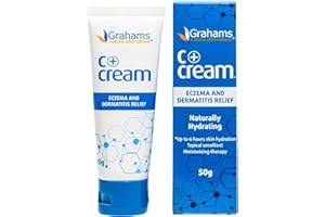 Grahams Natural C+ Eczema Cream - Clinically Proven, All-Natural, Steroid-Free - for Dry Skin, Itch Relief, Inflammation, Dermatitis, Skin Barrier Repair - with Manuka Honey & Calendula (50g)