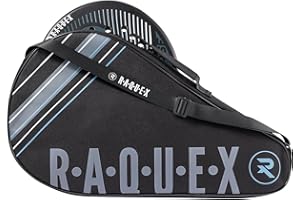 Raquex Enigma Padel Racket Cover Bag for 1 Racquet - Black - for Men & Women - Carry Handle + Adjustable Shoulder Strap