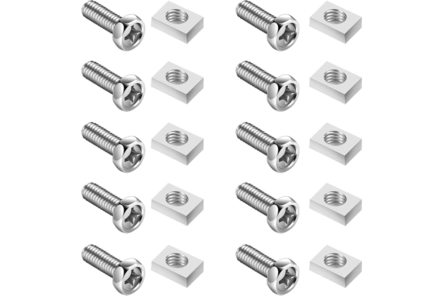 Bolts and Nuts Kit 10 Pack Motorcycle Battery Terminal Connectors Bolt Square Nut Kit Stainless Steel Motorcycle Battery Terminal Nut and Bolt Kit M6 X 14MM for ATV Bike Motorcycles Scooter