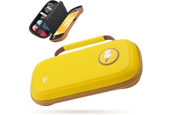 Zerika Pochette Housse pour Nintendo Switch 2 2025, Design Amélioré pour l’Amortisseur en Nid d’Abeille, étui de pour Console Nintendo Switch 2 et Accessoires, avec 10 Poches pour Jeux (Jaune)