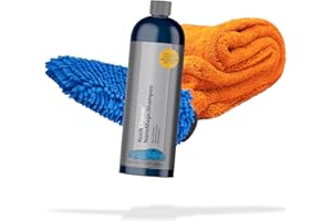 DETAILMATE Koch Chemie Nano Kit de nettoyage de voiture comprenant un shampooing 750ml, un gant de toilette chenille et un chiffon sec en Serviette de séchage Nuke Guys Gamma Dryer XXL 50x80cm, 1400GSM