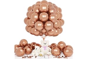 Teselife Globos Metal Oro Rosa, 50Piezas 12Pulgadas Oro Rosa Metal Helio Globo Mujer Niña Mujer Chico Cumpleaño Aniversario Boda Propuesta Graduación Compromiso Despedida Soltera Valentín Baby Shower