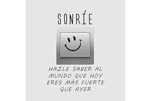 SUPER STICKER Vinilo decorativo pegatina pared, cristal, puerta frase sonrie