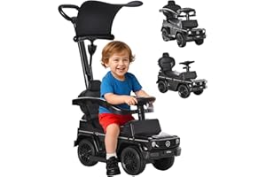 HOMCOM Macchina a Spinta per Bambini 12-36 Mesi con Licenza Mercedes-Benz G350, Giocattolo Macchina Cavalcabile con Tettuccio e Maniglia di Spinta, 85.5x40.5x95 cm, Nero