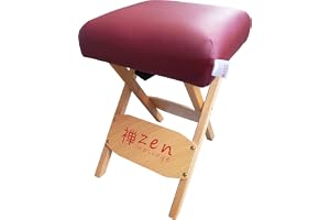 Zen – hopfällbar pall av trä med mjuk sittdyna – massagepall 48 x 33 x 33 cm – fällstol för massagesängar – massagetillbehör