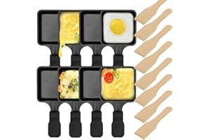 Kosmosta Antihaftbeschichtete Mini-Grill-Käsepfanne Schmelzzubehör für Raclettes Ersatzbleche Raclette-Geschirr Mini-Raclette-Pfannen, quadratische Form (8 Stück)