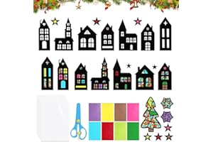 Tccydm Weihnachten Basteln Fensterbilder, 16 Stück Weihnachten Basteln Kinder, Bastelset weihnachten kinder, Kreatives DIY Bastelset für Kinder, Weihnachtsdeko & Geschenkidee