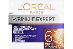 L'ORÉAL L'Oreal Paris Wrinkle Expert Anti Wrinkle 65+ Night Cream, Moisturiser Specifically Formulated to Nourish & Restore Mature Skin Overnight, Reducing appearance of wrinkles & Enhancing Firmness, 50ml