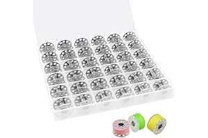 SXTDKMJ 36PCS Sewing Machine Bobbins, Metal Universal Bobbins Spool with Storage Case for Brother Janome Toyota Kenmore Singer