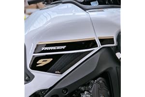 Resin Bike naklejki moto kompatybilne z Yamaha Tracer 9 2023 2022. Ochrona bocznych cz??ci zbiornika motocykla. Naklejka 3D z ?ywicy w kolorze z?otym do Midnight Black 2023
