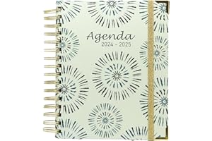 Agenda Escolar 2024-2025 Ignis - Planificación Diaria y Anual, Encuadernación Premium - Agenda Anual con 1 Día por Página y separadores mensuales - Tamaño 2,5 x 17,5 x 21,5 cm - Sweetcolor