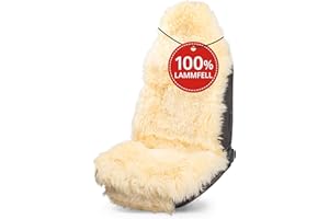 ‎WALSER Walser Premium Lammfell Sitzauflage Marla - 100% Autositz Mit 5cm Wollhöhe, Sitzschoner, Schonbezug Fell Beige