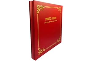 BMC LONDON Large Self Adhesive Photo Album Hold Various Sized Picture Up to A4 size 30/Sheets 60/Sides (Red)