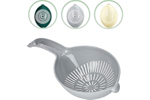Passoire KADAX avec poignée, passoire à pâtes en plastique, passoire à poignée, passoire à blanchiment, écumoire, ustensile de cuisine, passe au lave-vaisselle (gris)