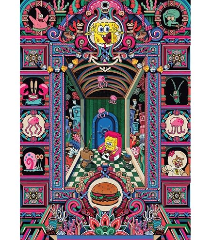 Schmidt Spiele 58588 - Puzzle 1000 Pezzi Premium: Omaggio A SpongeBob - Dimensioni 69,3x49,3 Cm