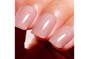 Ozzeal Smalto gel glitterato, nude malva rosa iridescente glitter, smalto per unghie brillanti, gel glitterato, per unghie invernali, arcobaleno, per manicure fai da te, 15 ml