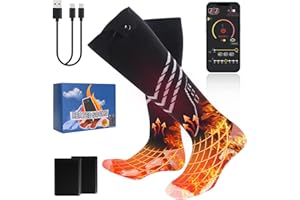 Ninonly Heated Socks for Women Men Rechargeable Battery, APP Controlled Electric Heated Socks with 4 Level Heating Washable Thermal Insulated Socks for Skiing, Hiking, Camping Outdoor