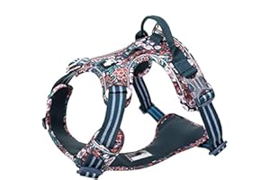 WINHYEPET Truelove No-Pull Harnais pour Chien, Tissu en Coton Respirant et Réfléchissant Doux Ajustable pour Courir Marcher, aux Petits Moyens Grands Chats Chiens TLH5655, Navy Blazer, Taille M