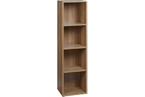 URBNLIVING URBN LIVING ® 1, 2, 3, 4 Tier Wooden Shelving Bookcase Storage Wood Shelf Unit (4 Tier, Oak)
