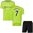 Ronaldo 7 Football Jersey with Black Shorts(Kid's, Boy's& Men)