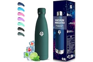 Grsta Botella Agua Acero Inoxidable, Botella Termica 500ml, A Prueba de Fugas, Botella sin Bpa, Mantiene 24H Frio/12H Calor, Botella de Agua Deportiva, para la Oficina, Cámping, Cafetería, Deportes