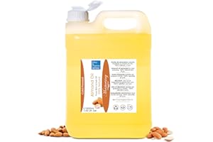 BLEU & MARINE BRETANIA Aceite de Almendras Dulces, 100% Puro y Natural, Aceite de Masaje Facial y Corporal, Hidratante, Previene Estrias en Embarazo, Mascarilla Pelo, Cuidado Bebe, Reafirmante, Senos, 5000 ml