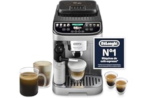 DE'LONGHI De’Longhi Magnifica Evo Next – Perfetto Cafetera Superautomática, LatteCrema Jarra de leche automática, 13 Bebidas One-Touch, Pantalla Táctil a Color,Plata y Negro (ECAM312.80.SB)
