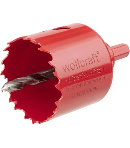 Wolfcraft Corona De Perforación Con Broca De Carburo Y Adaptador SDS