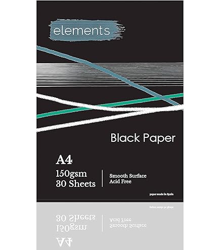 A4 Black Drawing Pad Artist Sketch Pad Oil Pastel Paper Pad Black Paper Sketchbook Professional Painting Pad Perfect For Oil Pastels, Chalk, Highlight Pen, Graphite & Colored Pencils, Charcoal - View #2