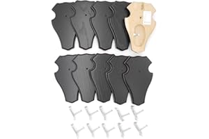 GTK - Geweihe & Trophäen KRUMHOLZ 10 Stück Trophäenschilder REH Bock Schild 1 Kieferfach dunkel 10x Gehörnklammern