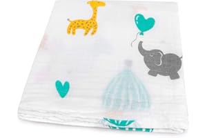 HOMYBABY® Muselinas Bebe Algodon 120x120 [1pc] - Muselina Bebe de Algodón Orgánico - Manta o Arrullo Recien Nacido - Sirve como Toallita o Mantita para en Carrito, Cuna, Cambiador