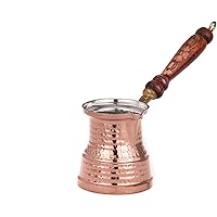 Orientalische Kaffeekanne - Mokkakanne - Mokkakocher - Kupfer Kaffeekanne mit Antike Design -Holzgriff (3-4 Portion)