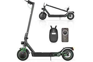 isinwheel Trottinette Electrique Adultes, 500W Moteur, 10'' Pneu Solide, Autonomie de 40 km, 3 Modes Vitesse Maximum 25KM/H, Double Suspension, Double Système de Freinage et APP